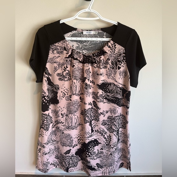 Ricki’s woman’s blouse pullover top polyester spandex pink birds flowers tree - Picture 8 of 9